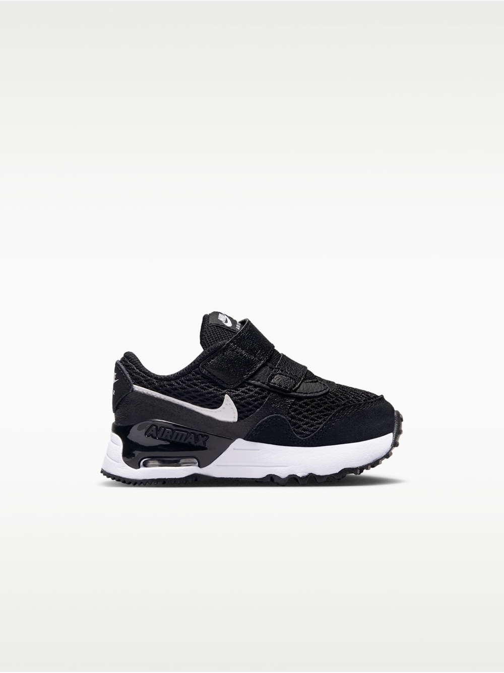 7c Nike Kids Black and White Air Max Velcro Sneaker